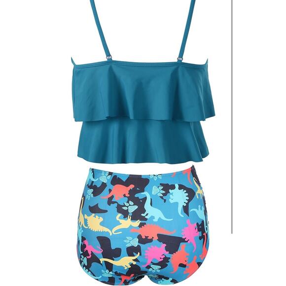 Adisputent Women High Waisted Bathing Suits Flounce Halter Bikini Two Piece Sz M - Picture 5 of 9